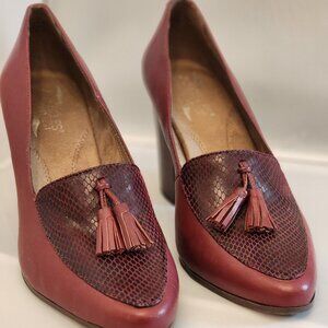 womens size 11 aerosoles maroon tassel heels